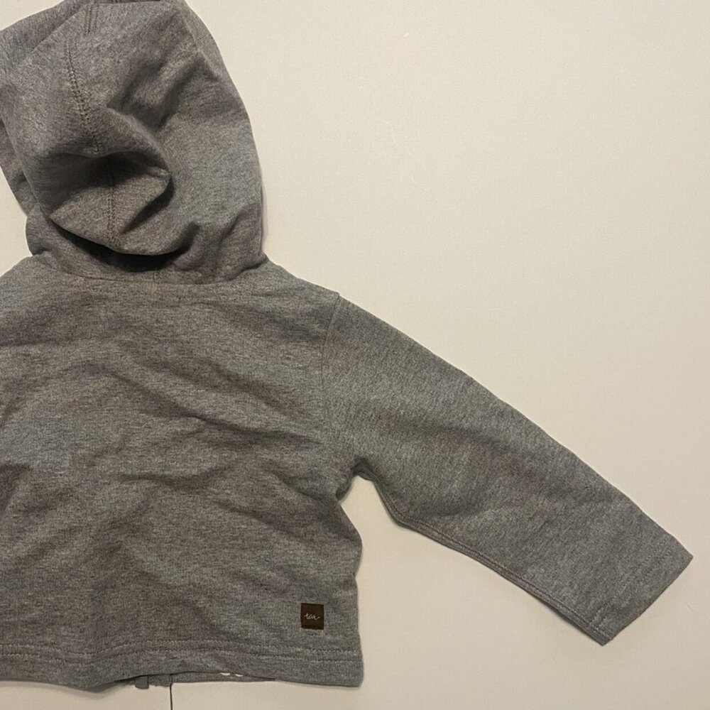 Tea Collection Rad Jag Zip Hoodie Gray Size 6-9 Months - Picture 5 of 7